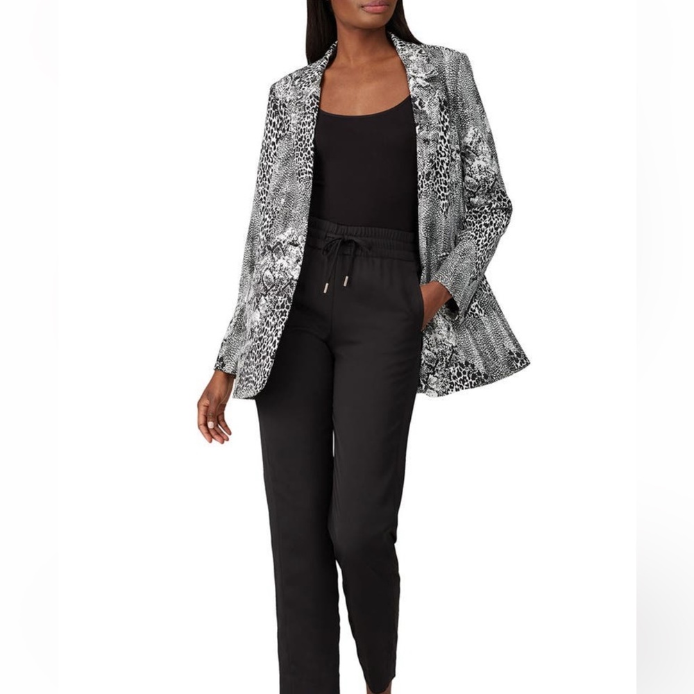 AFRM Animal Print Curtis Blazer in black&while print- XS